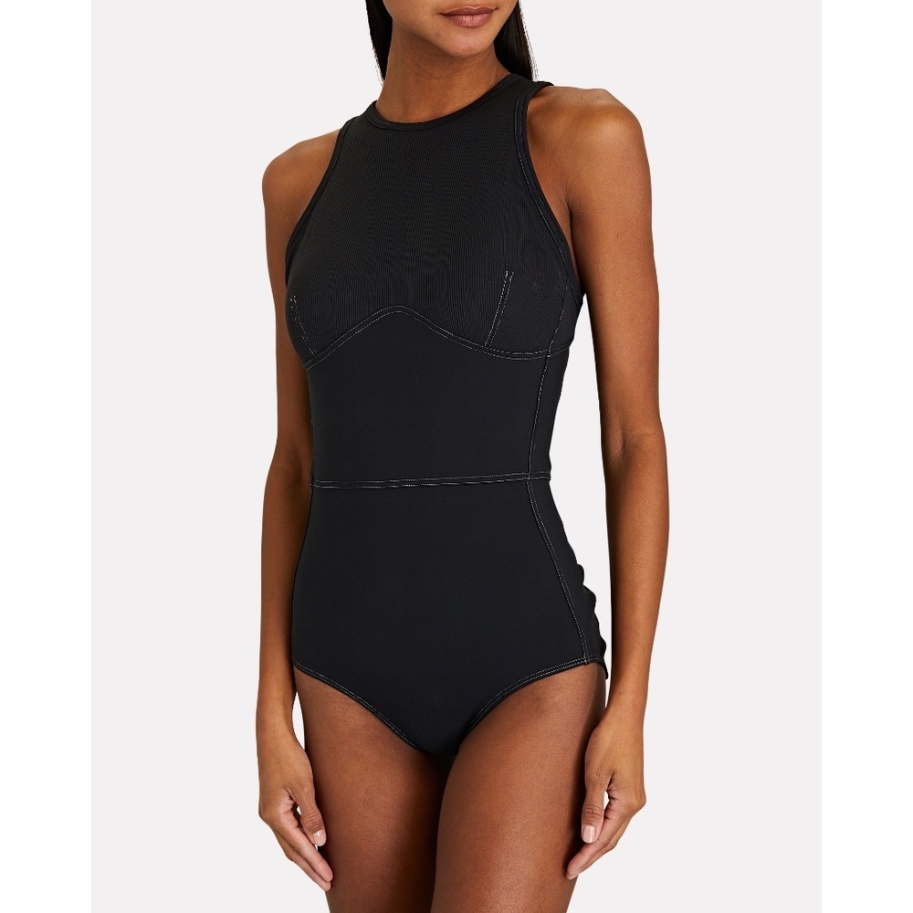 🎉HP🎉 New Balance x Bandier Paneled Black Bodysuit Racer Back